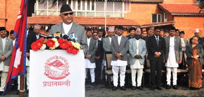 जनताको चाहना शान्ति, एकता र विकासका निम्ति प्रधानमन्त्री केपी शर्मा ओलीको प्रतिबद्धता जनताको चाहना शान्ति, एकता र विकासका निम्ति प्रधानमन्त्री केपी शर्मा ओलीको प्रतिबद्धता